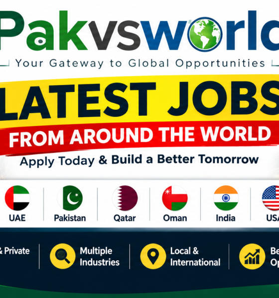 Pakvsworld latest jobs banner featuring Dubai Jobs, UAE Jobs, Pakistan Jobs and international job opportunities